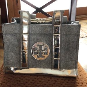 Tory Burch grey flannel tote